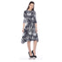 3/4 Sleeve Hanky Ham Crinkle Dress - Black